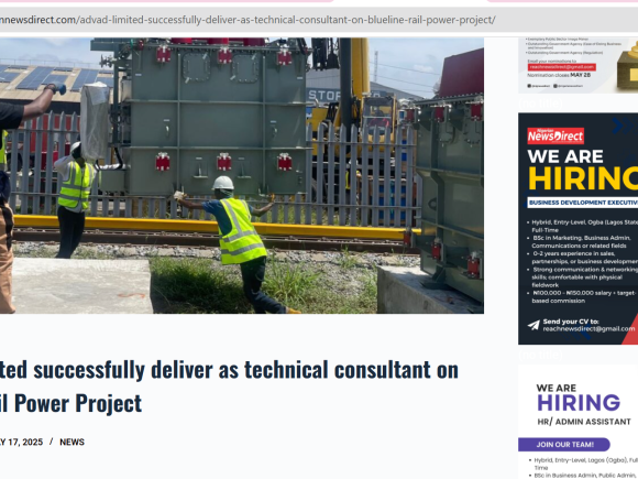 ADVAD Limited successfully deliver as technical consultant on Blueline Rail Power Project